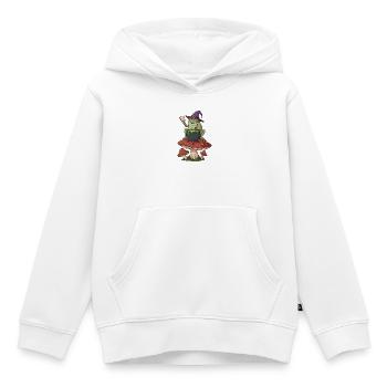 Froschhexe Kessel über Pilzring - Kinder Premium Organic Hoodie - Weiß - Vorne - AI Model Kid Female (0cm)