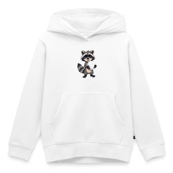 Waschbär mit grossem Schneeball - Kinder Premium Organic Hoodie - Weiß - Vorne - AI Model Kid Female (0cm)