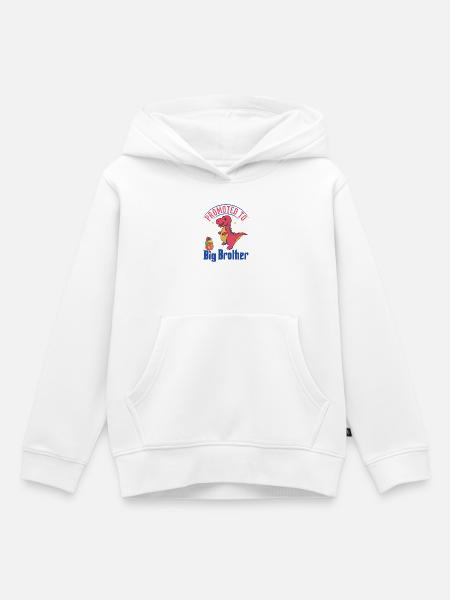 Befördert zu Big Brother Dinosaurs - Kinder Premium Organic Hoodie - Weiß