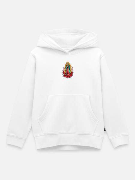 Guadalupe Maria Rosenkranz - Kinder Premium Organic Hoodie - Weiß