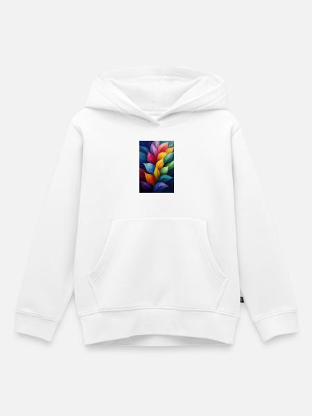 Abstrakte Pflanzenillustration - Kinder Premium Organic Hoodie - Weiß