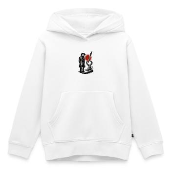 Noir Lovecraft et le tentacule - Sweat Premium à capuche enfant bio - blanc - Devant - AI Model Kid Female (0cm)