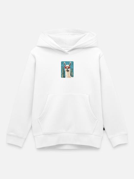 Lama - Kinder Premium Organic Hoodie - Weiß