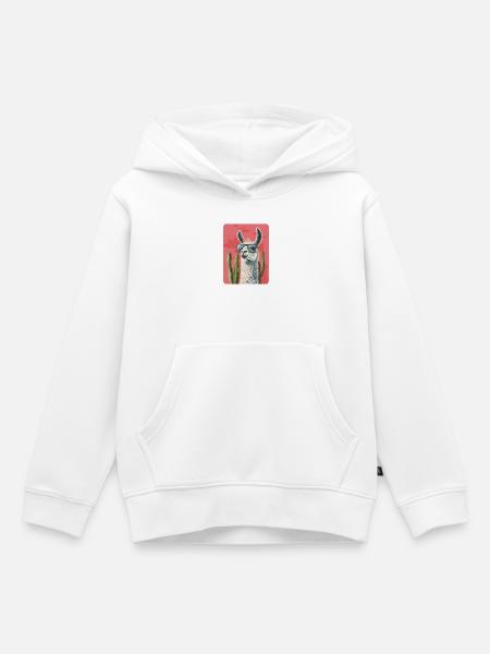Lama - Kinder Premium Organic Hoodie - Weiß