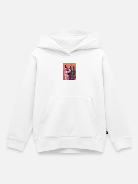 Lama - Kinder Premium Organic Hoodie - Weiß