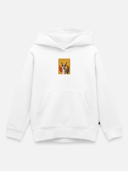 Lama - Kinder Premium Organic Hoodie - Weiß