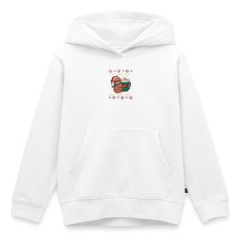 Faultier braucht warme Milch – Lustige Weihnachten - Kinder Premium Organic Hoodie - Weiß - Vorne - AI Model Kid Female (0cm)