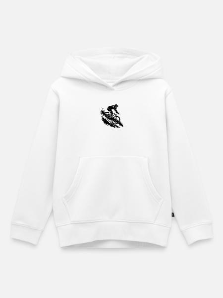 Mountainbike Radfahrer Illustration Mountainbiker - Kinder Premium Organic Hoodie - Weiß