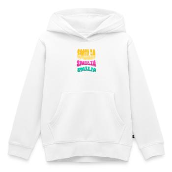 Emilia - Sweat Premium à capuche enfant bio - blanc - Devant - AI Model Kid Female (0cm)