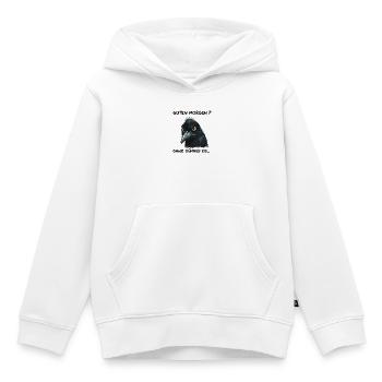 Corbeau avec avertissement : Glace très mince - Sweat Premium à capuche enfant bio - blanc - Devant - AI Model Kid Female (0cm)