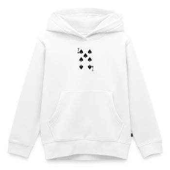 Sept piques Motif Coeurs Pique - Sweat Premium à capuche enfant bio - blanc - Devant - AI Model Kid Female (0cm)