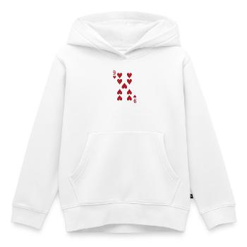 Carte Neuf Coeurs - Sweat Premium à capuche enfant bio - blanc - Devant - AI Model Kid Female (0cm)