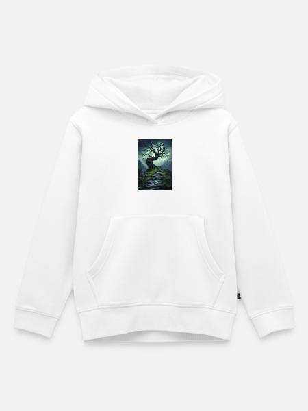 Dark Fantasy Illustration - Kinder Premium Organic Hoodie - Weiß