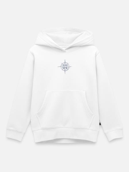 Nautic Design Blauer Kompass Nautisches Emblem - Kinder Premium Organic Hoodie - Weiß