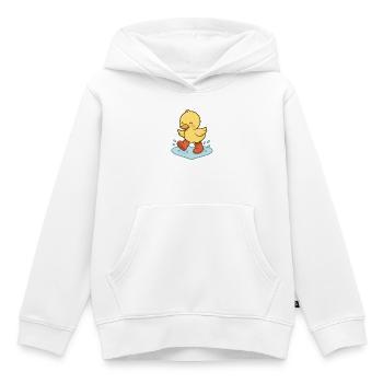 QuackSplash Rubber Duck in Boots - Kids Premium Organic Hoodie - white - Front - AI Model Kid Female (0cm)