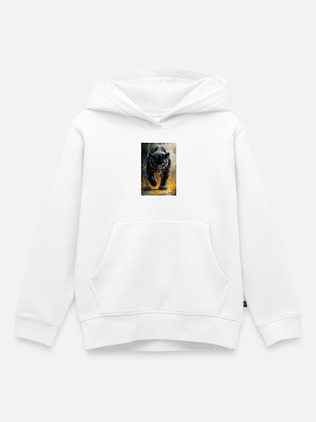 Illustration eines Panthers - Kinder Premium Organic Hoodie - Weiß