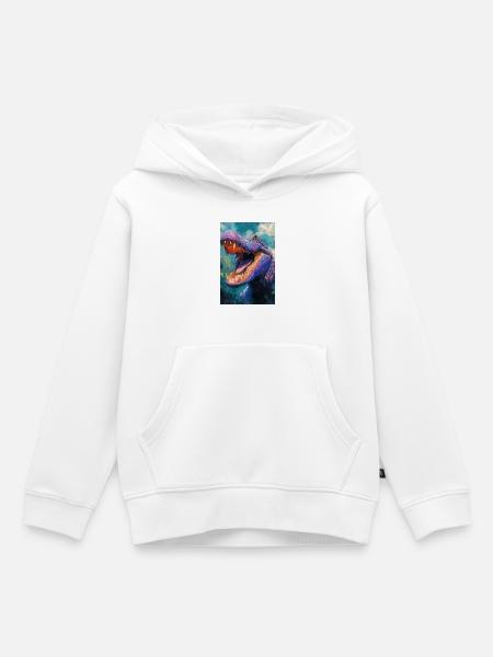 Illustration eines Krokodils - Kinder Premium Organic Hoodie - Weiß