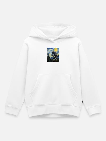 Werwolf Wolf Van Gogh Style - Kinder Premium Organic Hoodie - Weiß