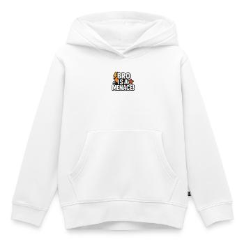 Bro Is a Menace Drôle Meme Dire - Sweat Premium à capuche enfant bio - blanc - Devant - AI Model Kid Female (0cm)