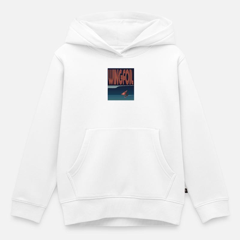 Arbre de wingfoiler - Sweat Premium à capuche enfant bio - blanc