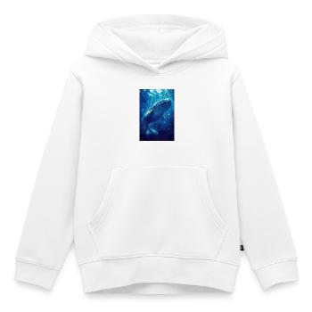 Illustration of a whale - Sweat Premium à capuche enfant bio - blanc - Devant - AI Model Kid Female (0cm)