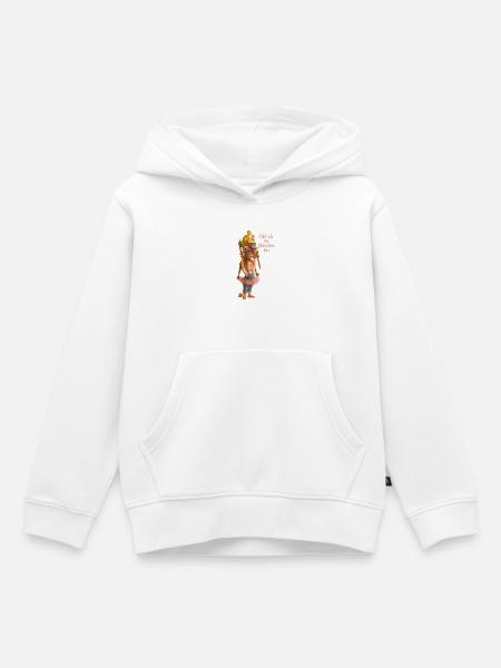 WEIL ICH EIN MÄDCHEN BIN - Kinder Premium Organic Hoodie - Weiß