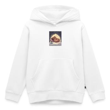 Winterschlafmodus in der gemütlichen Bärennacht - Kinder Premium Organic Hoodie - Weiß - Vorne - AI Model Kid Female (0cm)