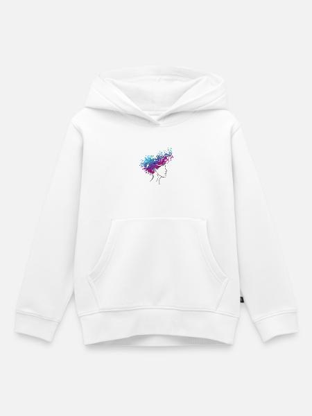 Cosmic Flow – Abstrakte Kopfkunst - Kinder Premium Organic Hoodie - Weiß