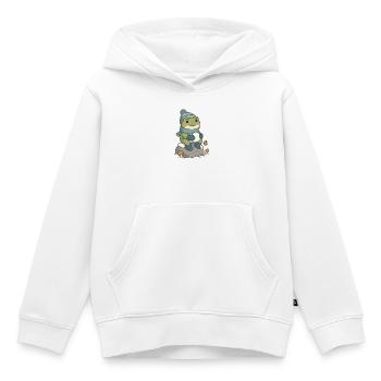 Winter Frosch – Cozy Frog mit Schneeball - Kinder Premium Organic Hoodie - Weiß - Vorne - AI Model Kid Female (0cm)
