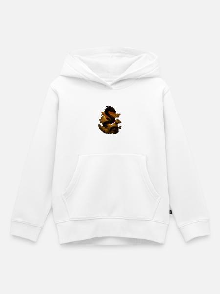 Wolkendrache im Himmel - Kinder Premium Organic Hoodie - Weiß