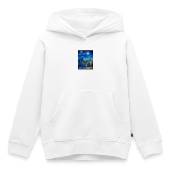 Singapour - Sweat Premium à capuche enfant bio - blanc - Devant - AI Model Kid Female (0cm)