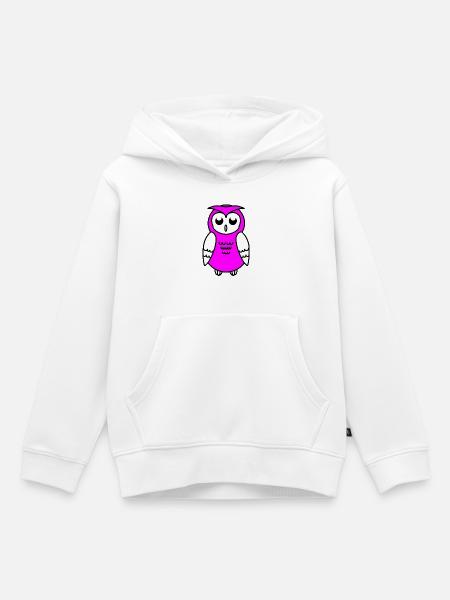 Eule - Kinder Premium Organic Hoodie - Weiß