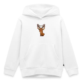 Rudolph Rentier mit Weihnachts schmuck - Kinder Premium Organic Hoodie - Weiß - Vorne - AI Model Kid Female (0cm)
