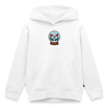 Nains dans une boule à neige - Sweat Premium à capuche enfant bio - blanc - Devant - AI Model Kid Female (0cm)