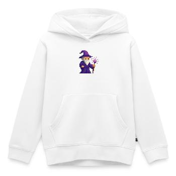 Pixel wizard dans le scintillement violet - Sweat Premium à capuche enfant bio - blanc - Devant - AI Model Kid Female (0cm)