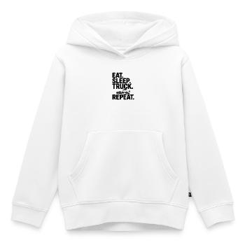 Eat. Sleep. Truck. Repeat. - Kids Premium Organic Hoodie - white - Front - AI Model Kid Female (0cm)