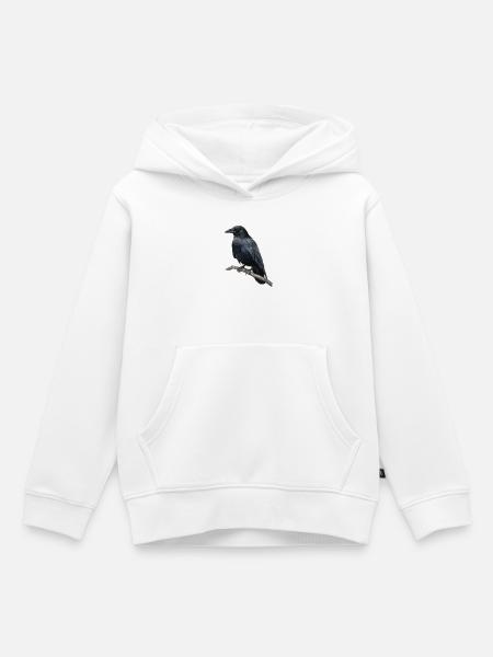 Rabe Krähe Vogel - Kinder Premium Organic Hoodie - Weiß