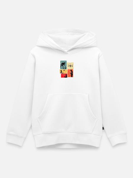 Drohnenpilot Panels Kunst - Kinder Premium Organic Hoodie - Weiß
