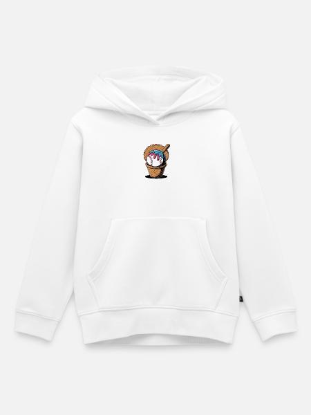 Baseball Eiscreme In Waffel Mit Schläger - Kinder Premium Organic Hoodie - Weiß