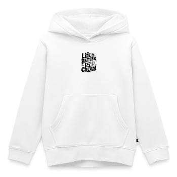 Das Leben ist besser mit Sahne - Kinder Premium Organic Hoodie - Weiß - Vorne - AI Model Kid Female (0cm)