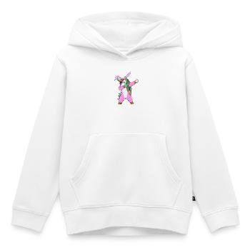 Costume de licorne de lapin de Pâques Dab Dab Dup - Sweat Premium à capuche enfant bio - blanc - Devant - AI Model Kid Female (0cm)