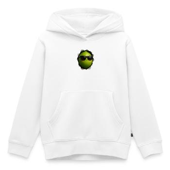 Limette mit Sonnenbrille Maskottchen - Kinder Premium Organic Hoodie - Weiß - Vorne - AI Model Kid Female (0cm)