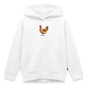 Huhn in warmem Goldton – Naturzeichnung - Kinder Premium Organic Hoodie - Weiß - Vorne - AI Model Kid Female (0cm)