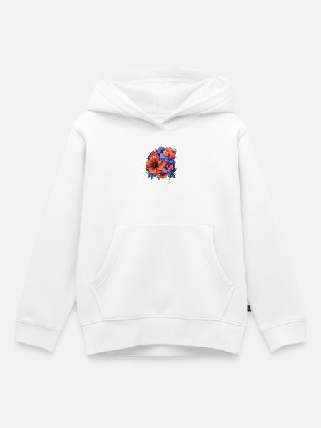 Blütenexplosion Farbpalette - Kinder Premium Organic Hoodie - Weiß