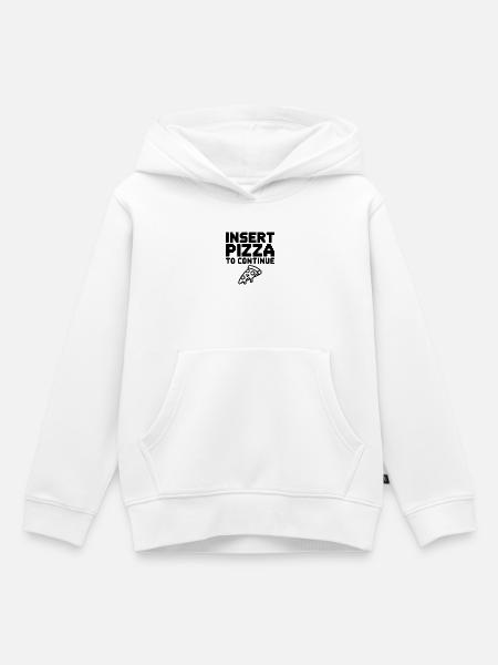 Pizza einfügen, um fortzufahren. - Kinder Premium Organic Hoodie - Weiß
