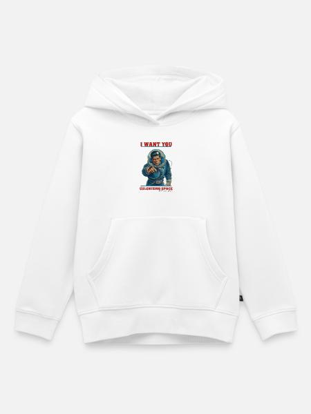 Retro Astronaut Space Colonization - Kinder Premium Organic Hoodie - Weiß
