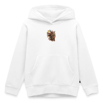 Aztekischer Federschmuck Kopfbedeckung - Kinder Premium Organic Hoodie - Weiß - Vorne - AI Model Kid Female (0cm)