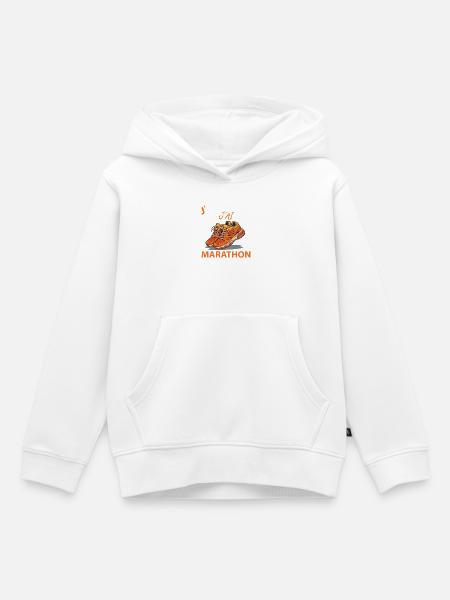 Ich kann nicht, ich Marathon - Kinder Premium Organic Hoodie - Weiß