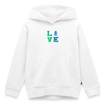 Message clair sur le vélo de route - Sweat Premium à capuche enfant bio - blanc - Devant - AI Model Kid Female (0cm)