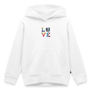 Great Dane Love Colorful Abstract Paint Splatter - Kids Premium Organic Hoodie - white - Front - AI Model Kid Female (0cm)